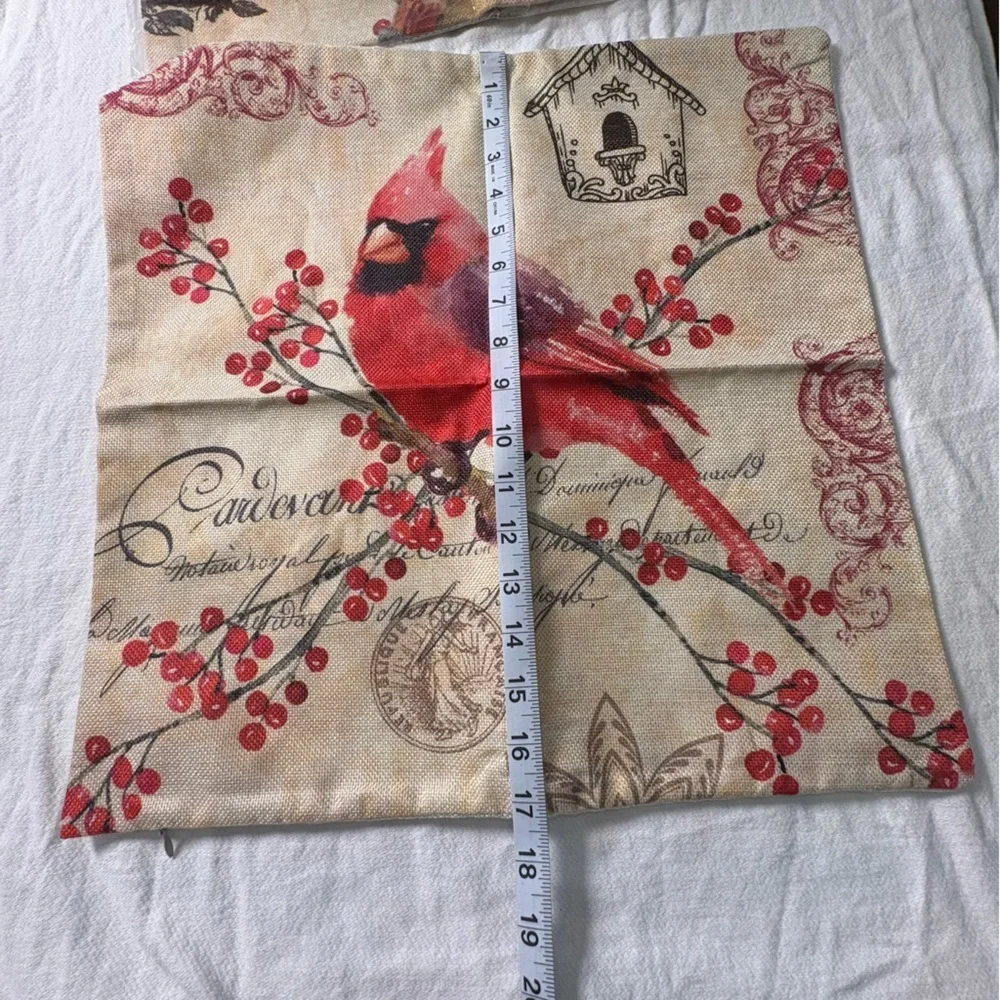 Cardinal/bird Throw Pillow Covers Set of 4 Farmhouse
